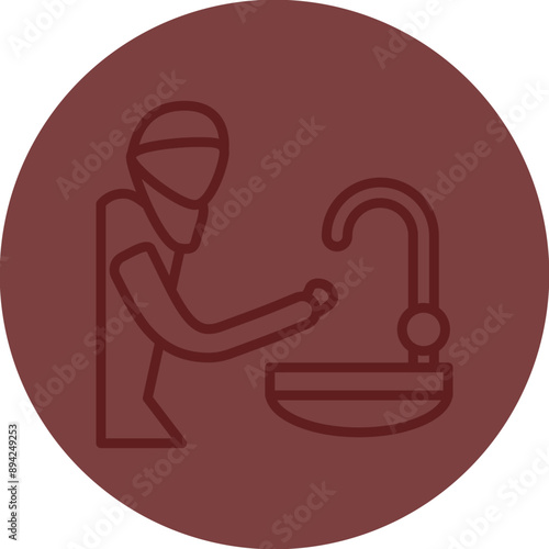 ablution Vector Line Maroon Circle Maroon