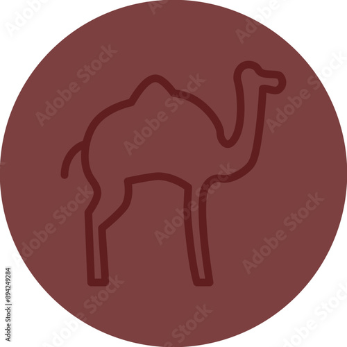 camel Vector Line Maroon Circle Maroon