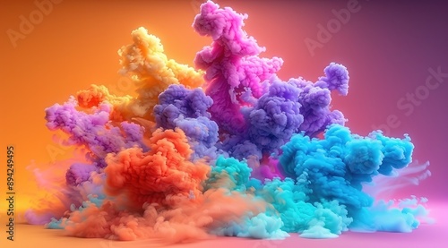 colorful smoke on black