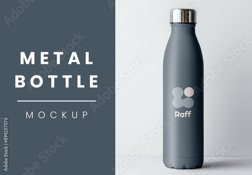 Product Packaging Stainless Steel Water Bottle Mockup With Generative AI