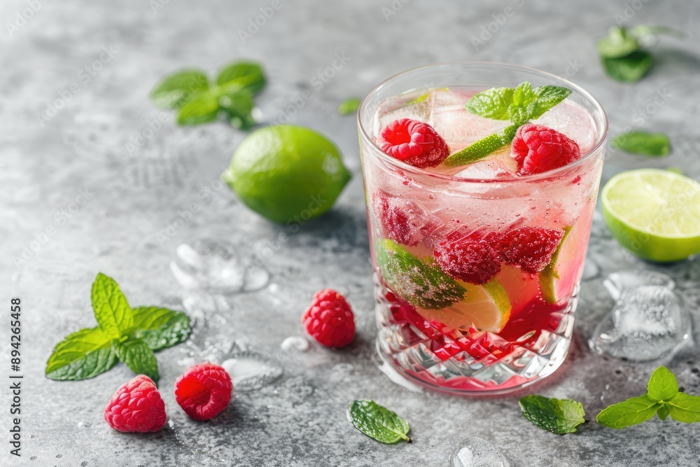 Refreshing Raspberry and Lime Cocktail