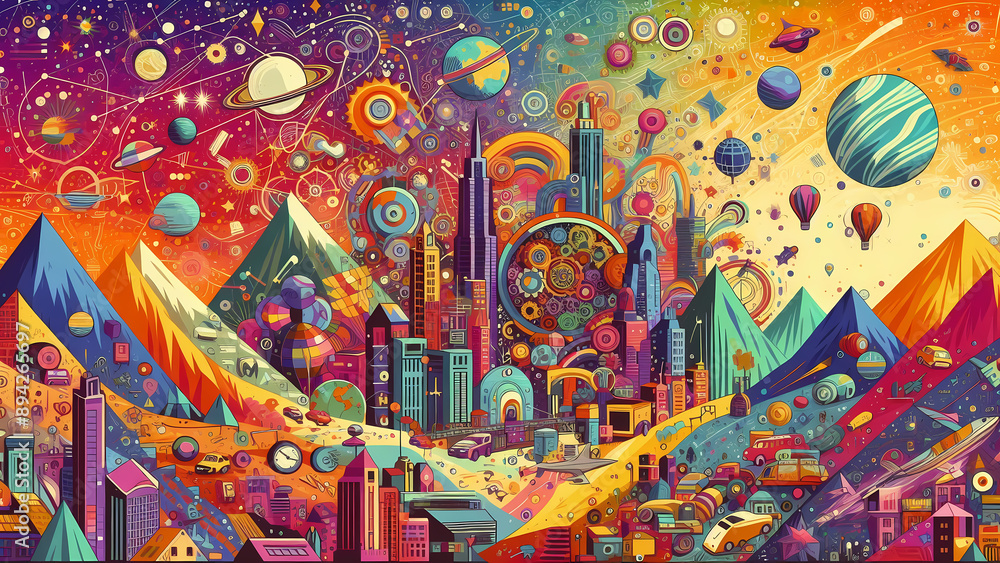 abstract patterns of objects that we see everyday with a beautiful blend of colors abstract patterns of objects that we see everyday with a beautiful blend of colors