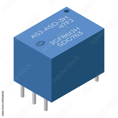 Relays isometric icon. Electronic component icon in isometric style. Vector illustration