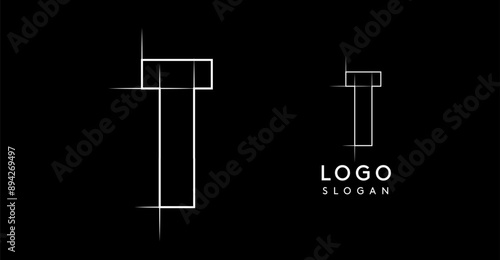 Letter T pencil drawn, architectural blueprint logo design, construction plan, technical drawing. Ideal for corporate branding, industrial projects, engineering firms. Vector illustration