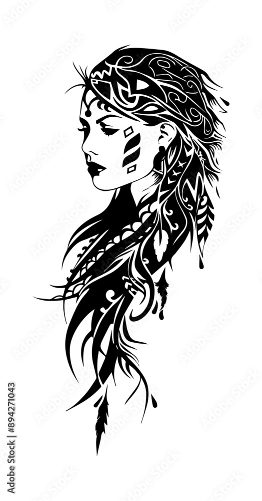 Indian girl tribal tattoo Indian girl tribal tattoo
