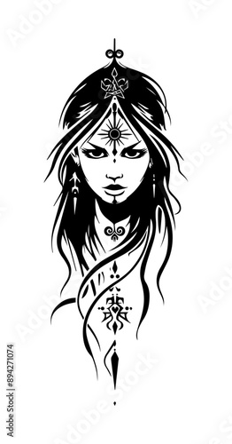 Indian girl tribal tattoo