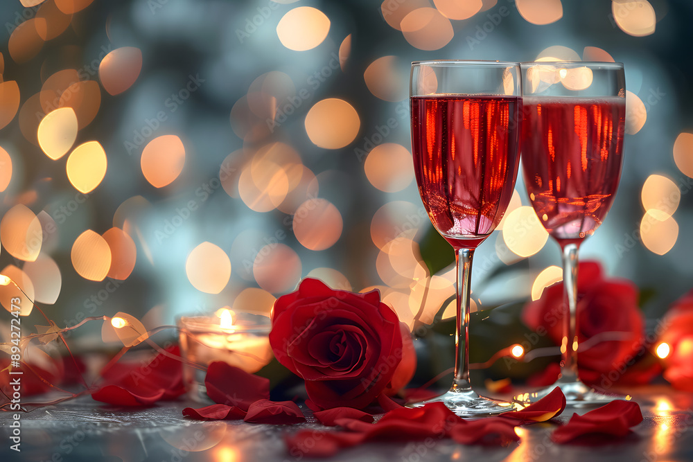 hearts, roses, couples and love on Valentine's Day or lovers' day hearts, roses, couples and love on Valentine's Day or lovers' day