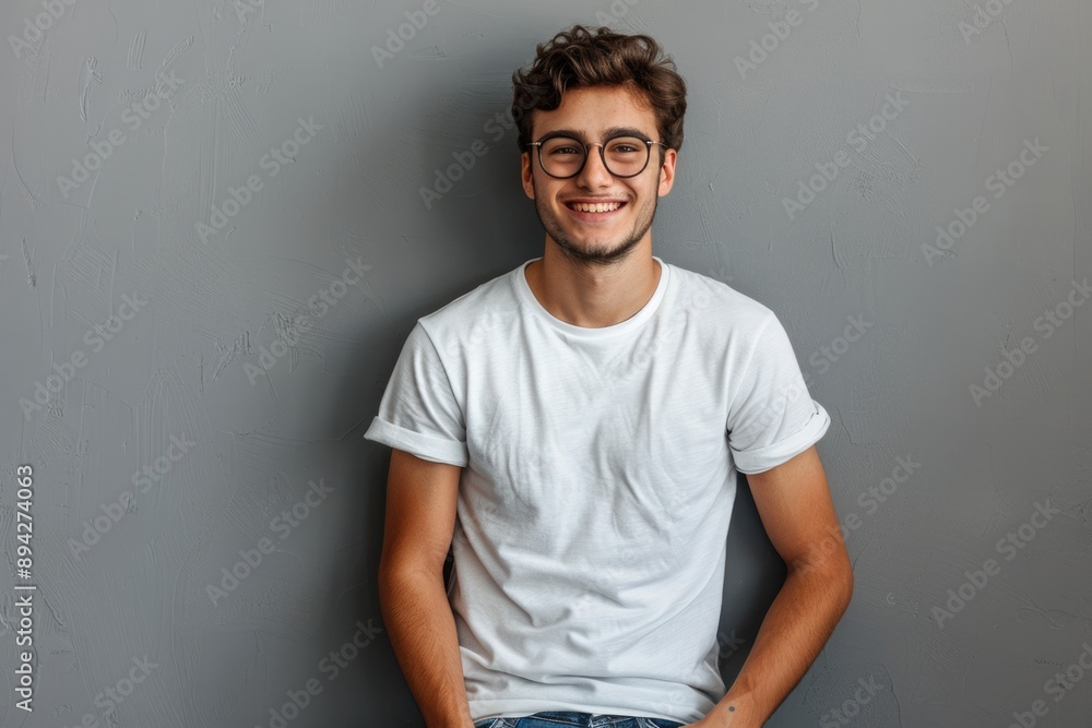 Cerebral palsy awareness with smiling young man. Cerebral palsy awareness with smiling young man.