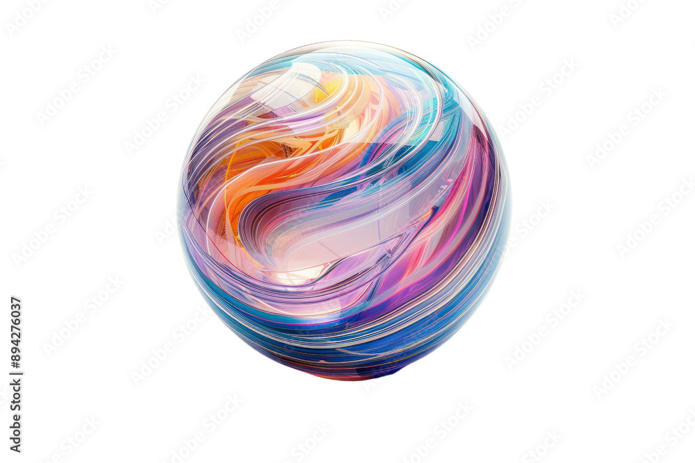 Mesmerizing glass globe Isolated on a white background Mesmerizing glass globe Isolated on a white background