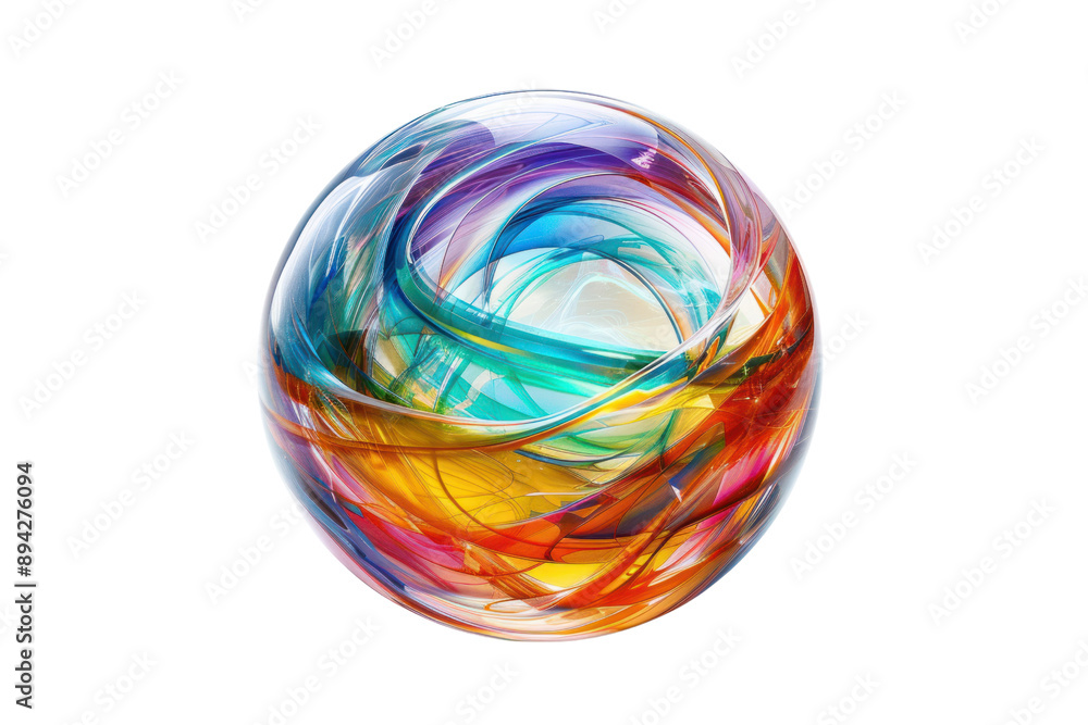 Mesmerizing glass globe Isolated on a white background Mesmerizing glass globe Isolated on a white background