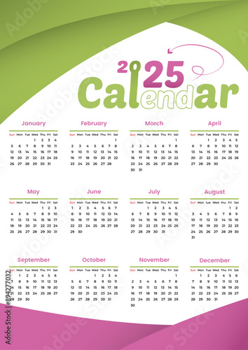 2025 Calendar leafy amp flower theme Best creative design