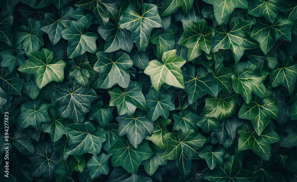 Close-up view of lush green ivy leaves forming a dense, natural wall. Close-up view of lush green ivy leaves forming a dense, natural wall.