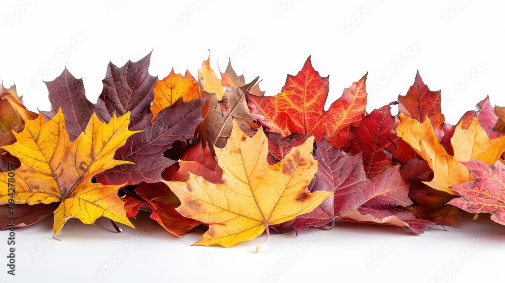 Pile of autumn colored leaves isolated on white background.A heap of different maple dry leaf,colorful autumn maple leaf in the fall season,autumn leaves are falling flying,Selective focus. Pile of autumn colored leaves isolated on white background.A heap of different maple dry leaf,colorful autumn maple leaf in the fall season,autumn leaves are falling flying,Selective focus.
