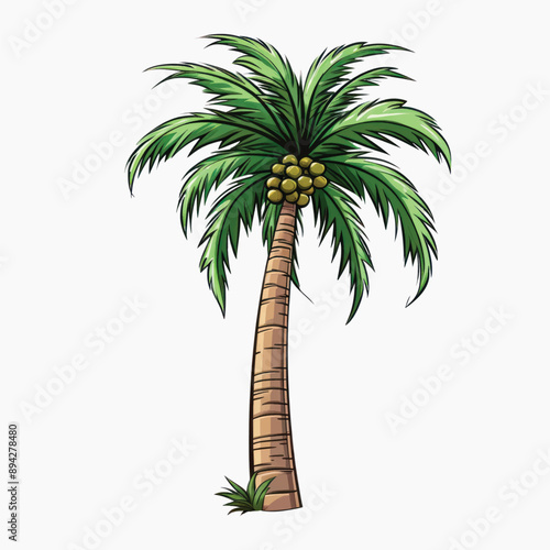 Tropical palm tree illustration