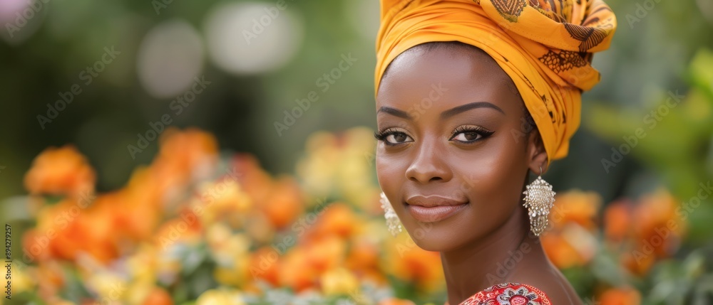 Beautiful African bride in vibrant attire, adorned with traditional accessories, Cultural diversity, Ethnic bridal elegance Beautiful African bride in vibrant attire, adorned with traditional accessories, Cultural diversity, Ethnic bridal elegance