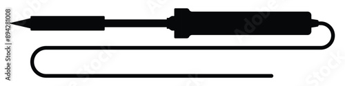 Soldering iron. Solder icon. Soldering iron isolated black icon. Vector illustration