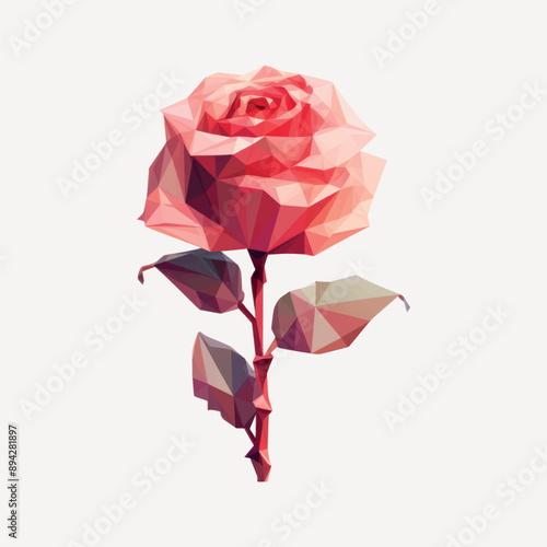 Geometric rose digital art