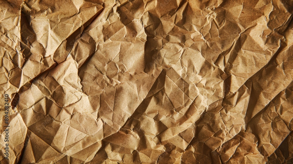 Text space on crumpled brown kraft paper texture Text space on crumpled brown kraft paper texture