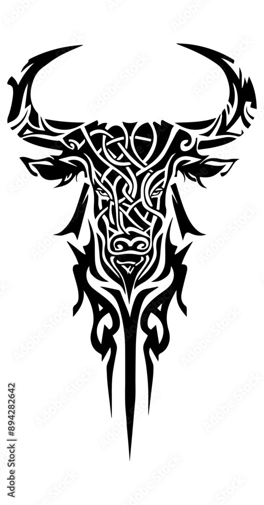 Fototapeta premium Minotaur tribal tattoo