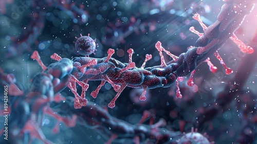 3D rendered image of a neuromuscular junction photo