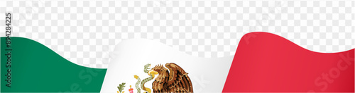 Mexico flag wave isolated on png or transparent background vector illustration.