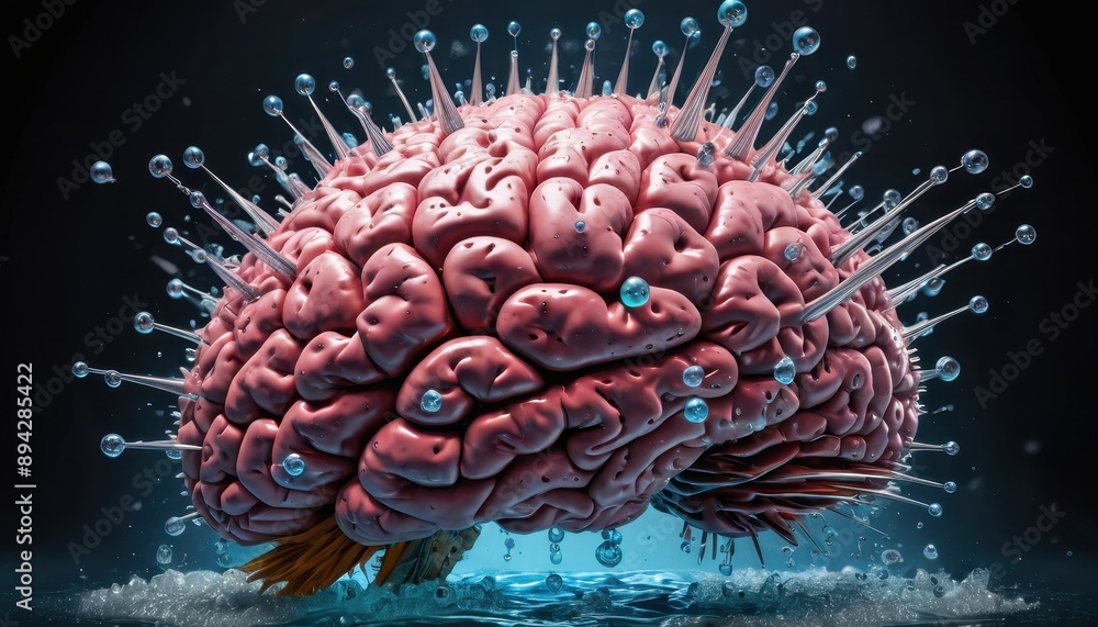 Obraz premium Water Drops on Brain.