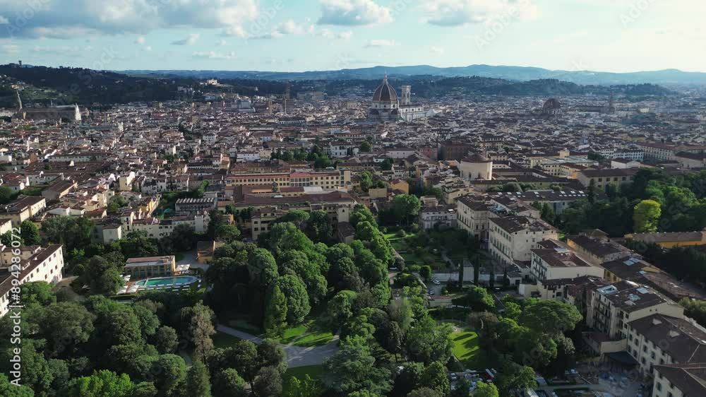 aerial view of Firenze, golden hour in Florence, Italy aerial view of Firenze, golden hour in Florence, Italy