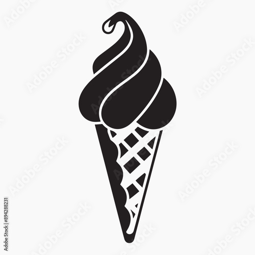 Silhouette ice cream cone illustration