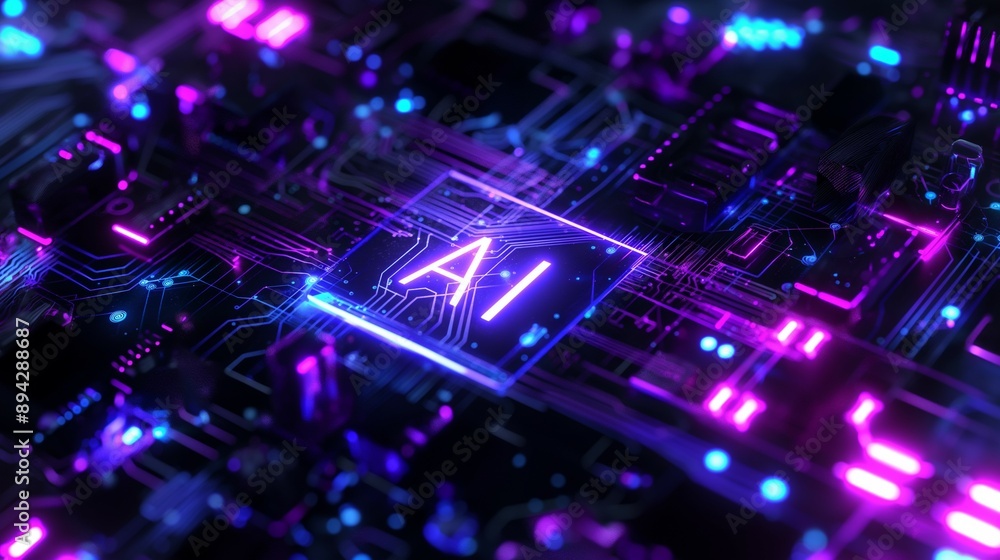 AI technology ship using electronic circuit board AI technology ship using electronic circuit board