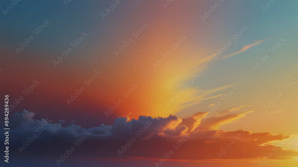 Fototapeta premium sunset sky with clouds, ai generated