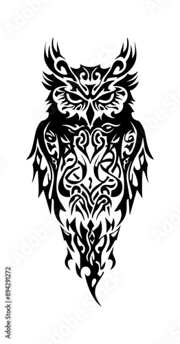 Owl tribal tattoo
