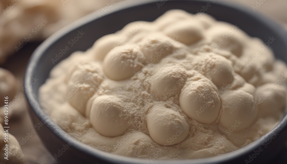 Homemade yeast dough in a bowl. Dough for baking bread. Homemade yeast dough in a bowl. Dough for baking bread.