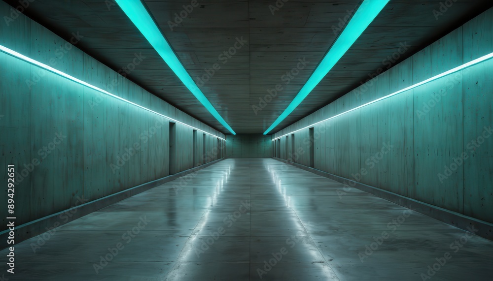Futuristic Neon Corridor. Futuristic Neon Corridor.