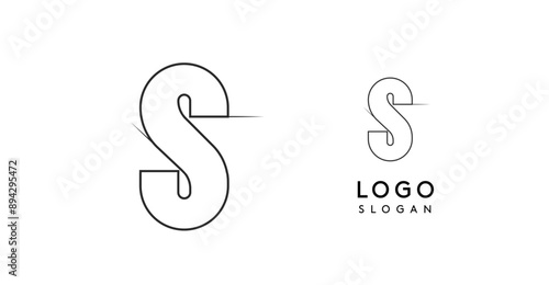 Letter S pencil drawn, architectural blueprint logo design, construction plan, technical drawing. Ideal for corporate branding, industrial projects, engineering firms. Vector illustration