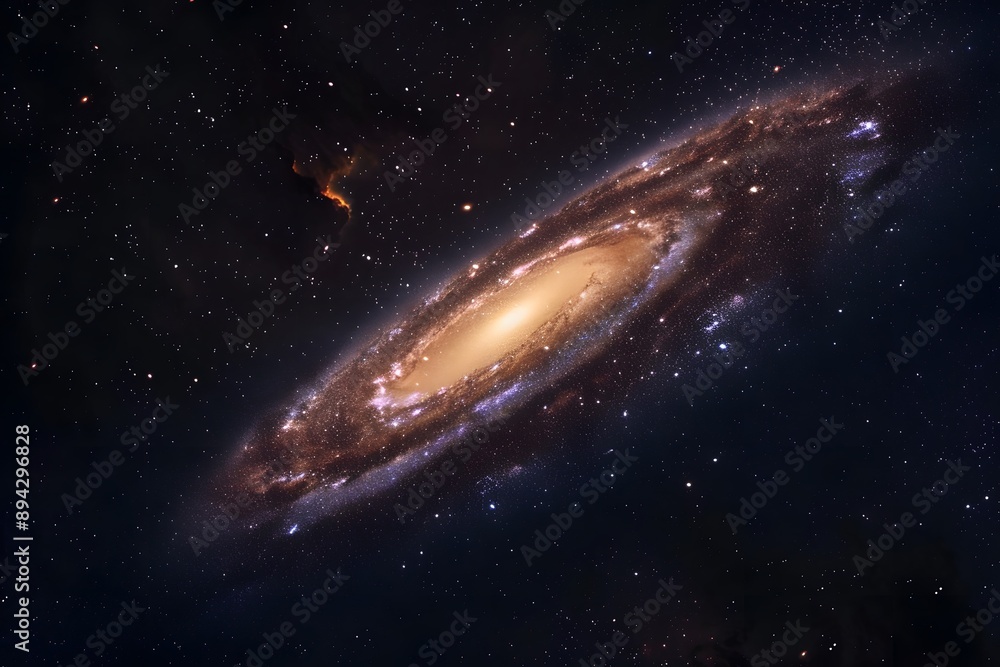 Fototapeta premium Milky Way wonder background with planets, stars and nebulae in space.