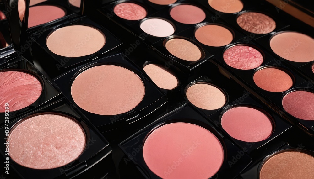 Close Up of Makeup Palette with Blush and Bronzer. Close Up of Makeup Palette with Blush and Bronzer.