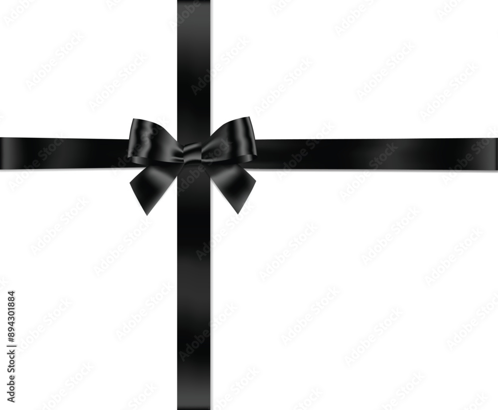 Black bow with horizontal and Vertical cross ribbon place on white background for decorate you funeral card, gift card or website, Vector EPS10 with copy space Black bow with horizontal and Vertical cross ribbon place on white background for decorate you funeral card, gift card or website, Vector EPS10 with copy space