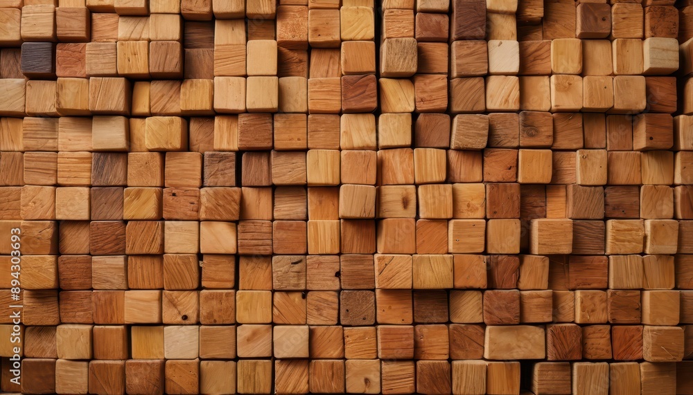 Wooden Block Wall Texture. Wooden Block Wall Texture.