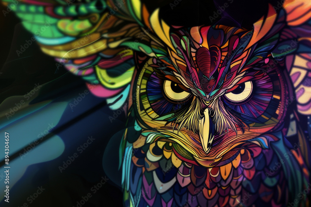An image depicting a modern interpretation of a simple owl tattoo, focusing on contemporary design elements that update the traditional owl tattoo - Generative AI An image depicting a modern interpretation of a simple owl tattoo, focusing on contemporary design elements that update the traditional owl tattoo - Generative AI