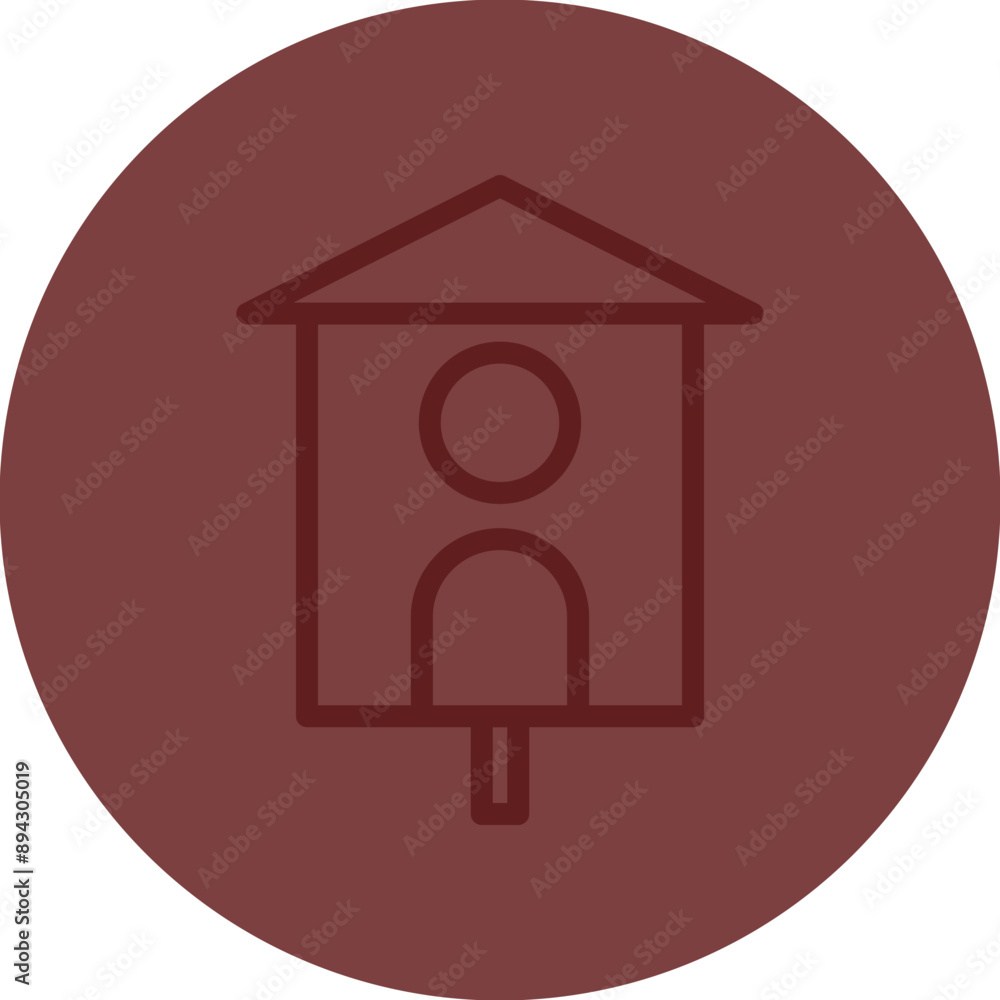 bird house Vector Line Maroon Circle Maroon bird house Vector Line Maroon Circle Maroon