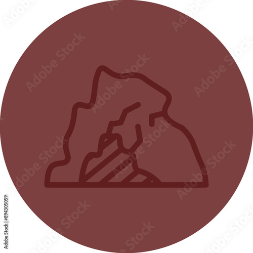 cave Vector Line Maroon Circle Maroon
