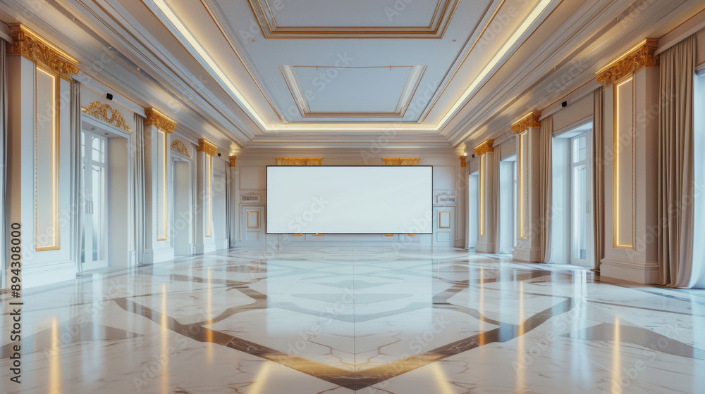 Empty room Business event in conference hall meeting room Seminar room indoor style Luxury size Large big screen Frame Mockup wall background Empty room Business event in conference hall meeting room Seminar room indoor style Luxury size Large big screen Frame Mockup wall background