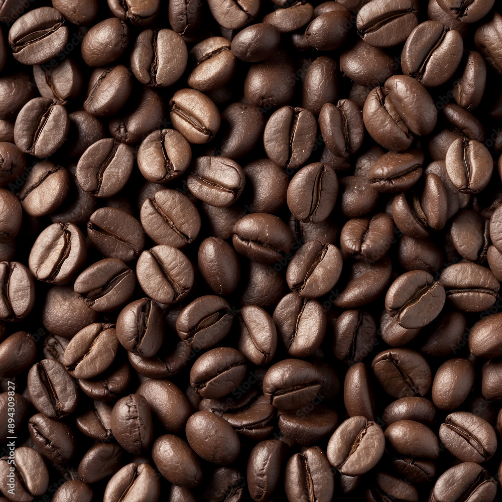 coffee beans stacked in a neat, organized pile. The top view should highlight the texture and shine of the beans coffee beans stacked in a neat, organized pile. The top view should highlight the texture and shine of the beans
