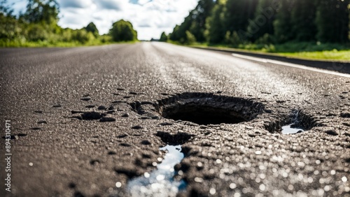 Wallpaper Mural Potholes on the road. Problems of motorists. Torontodigital.ca