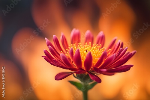 Flaming Katy flower bokeh background, Ai Generated photo