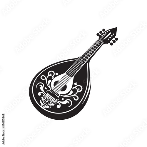 Balalaika Silhouette - Balalaika Vector - Music Instrument Illustration - Balalaika Instrument Vector Silhouette.
