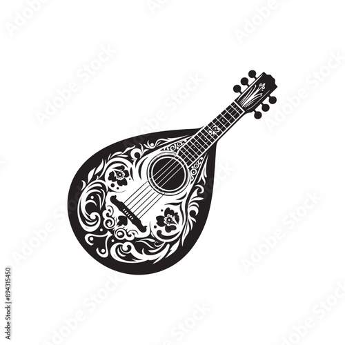 Balalaika Silhouette - Balalaika Vector - Music Instrument Illustration - Balalaika Instrument Vector Silhouette.