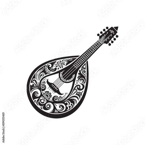 Balalaika Silhouette - Balalaika Vector - Music Instrument Illustration - Balalaika Instrument Vector Silhouette.