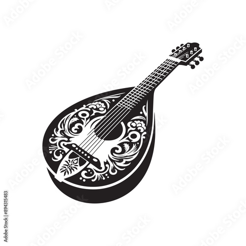 Balalaika Silhouette - Balalaika Vector - Music Instrument Illustration - Balalaika Instrument Vector Silhouette.