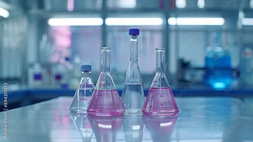 Modern laboratory with advanced scientific equipment and glassware for chemistry experiments, research and development, featuring a scientist conducting tests and recording observations in a high-tech Modern laboratory with advanced scientific equipment and glassware for chemistry experiments, research and development, featuring a scientist conducting tests and recording observations in a high-tech